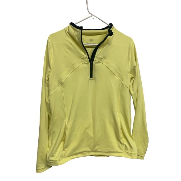 Talbots Active 1/4 Zip Pullover Top Yellow Long Sleeve Lightweight  Size S - Picture 2 of 6